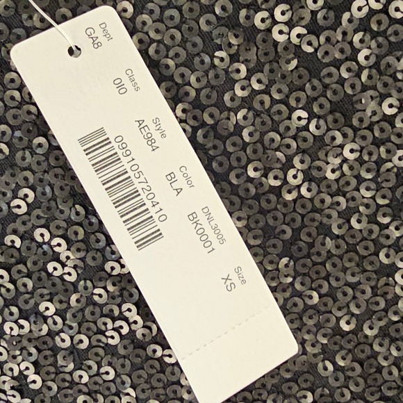 NWT J Crew‎ Womens Black Sequined 3/4 Sleeve Boatneck Shirt Top XS - Picture 4 of 5